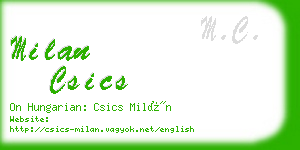 milan csics business card